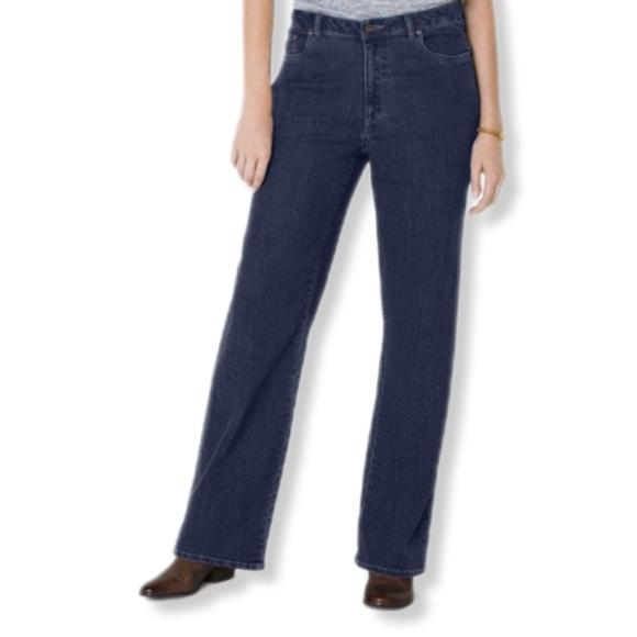 Woman Within Denim - Woman Within Plus Size Wide-Leg Stretch Denim Jean NWT 30W Indigo